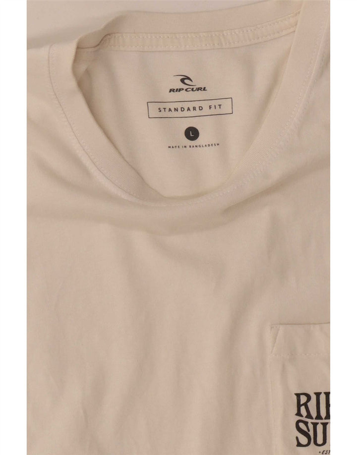 Camiseta masculina Rip Curl com ajuste padrão gráfico grande branco