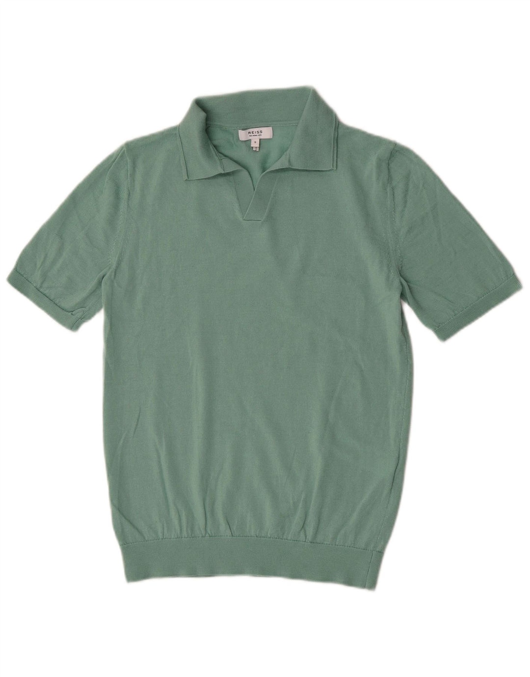 Camisa polo masculina de manga curta Reiss pequena lã verde