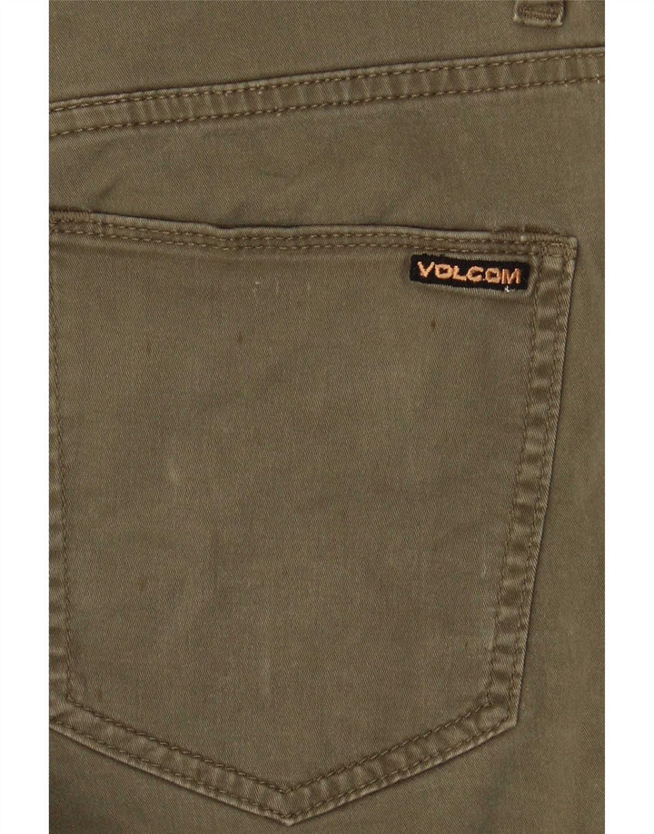 Volcom Masculino Solver Denim Shorts W30 Médio Algodão Cáqui