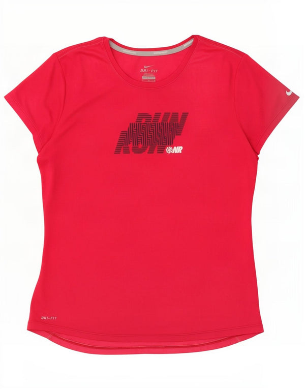 Camiseta Nike Feminina Dri Fit Graphic Top UK 12 Médio Rosa Poliéster