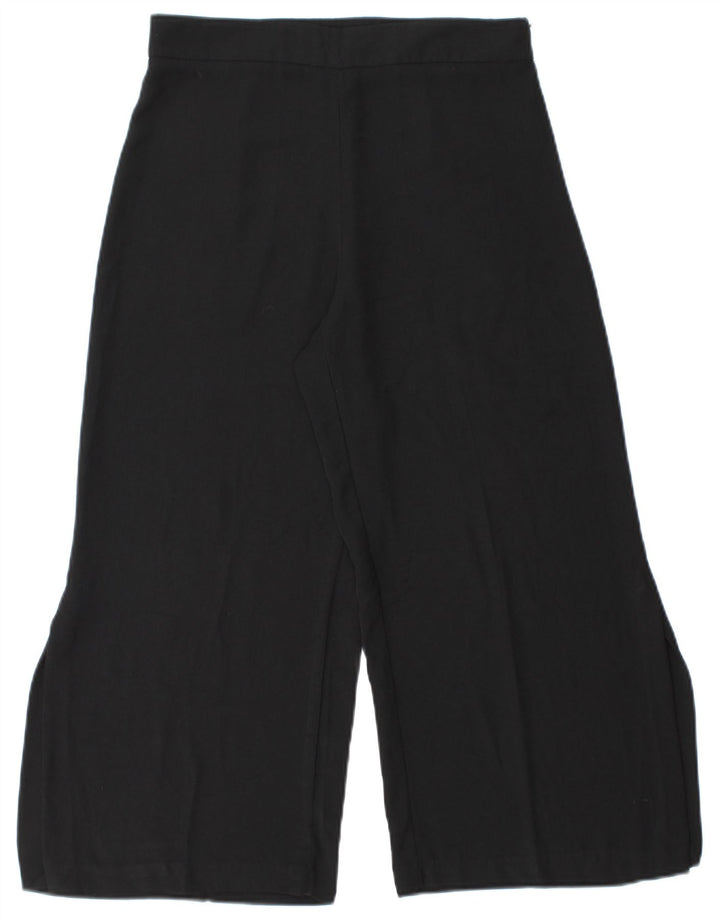 Zara Calça capri feminina de perna larga pequena W26 L22 preta