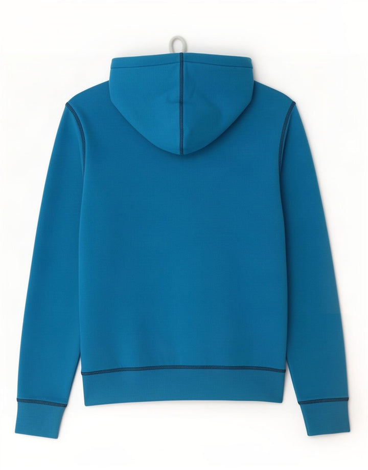 Suéter com capuz gráfico masculino Jack & Jones azul médio