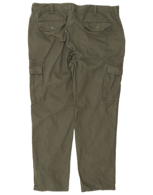 Calça cargo reta masculina Marks & Spencer W38 L29 algodão verde
