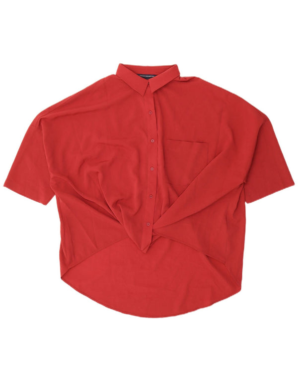 Blusa feminina de manga curta French Connection UK 16 grande vermelha