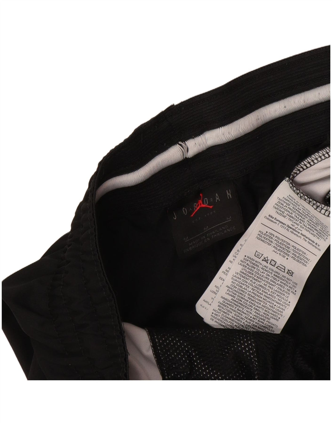 Shorts esportivos masculinos Jordan Dri Fit médio preto colorblock poliéster