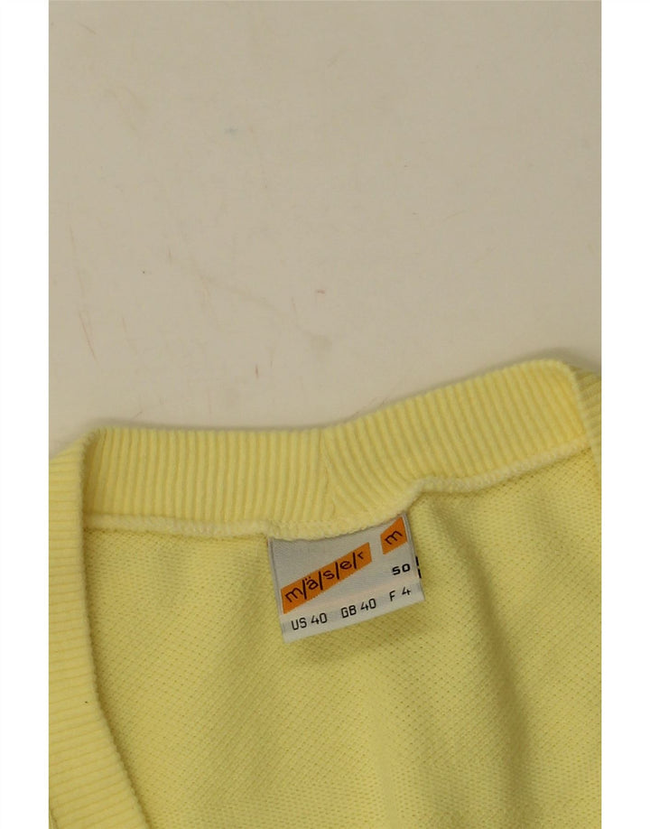 Maser M Mens Vest Tank Top UK 40 Algodão Amarelo Médio
