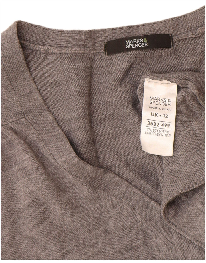 Suéter cardigã feminino Marks & Spencer Reino Unido 12 cinza médio acrílico