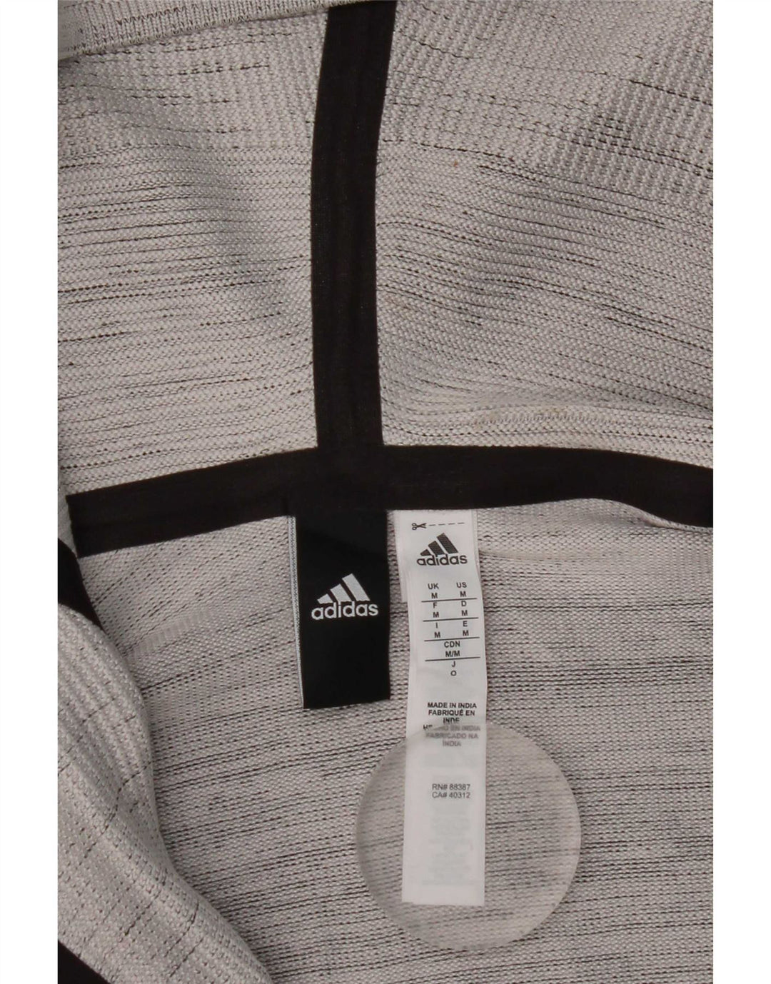 Adidas masculino zip moletom com capuz poliéster listrado cinza médio
