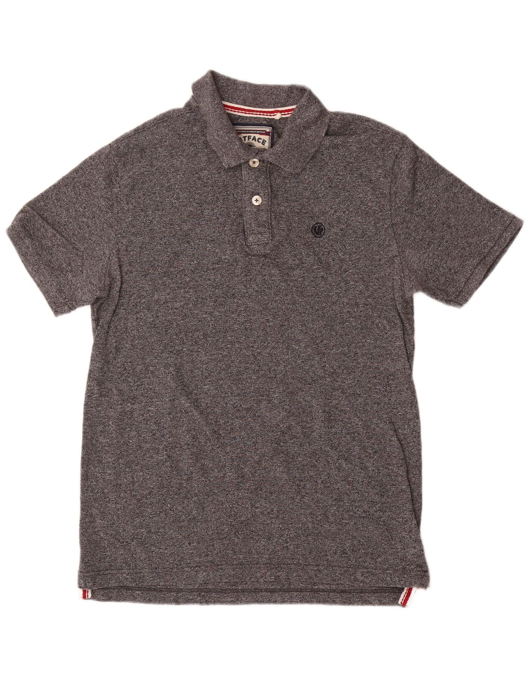 Camisa polo masculina Fat Face algodão manchado cinza médio