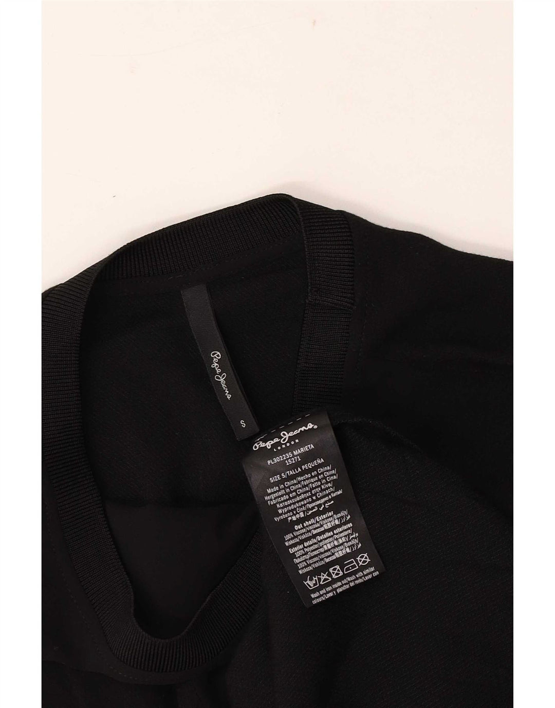 Colete feminino PEPE Jeans UK 10 pequeno viscose preta
