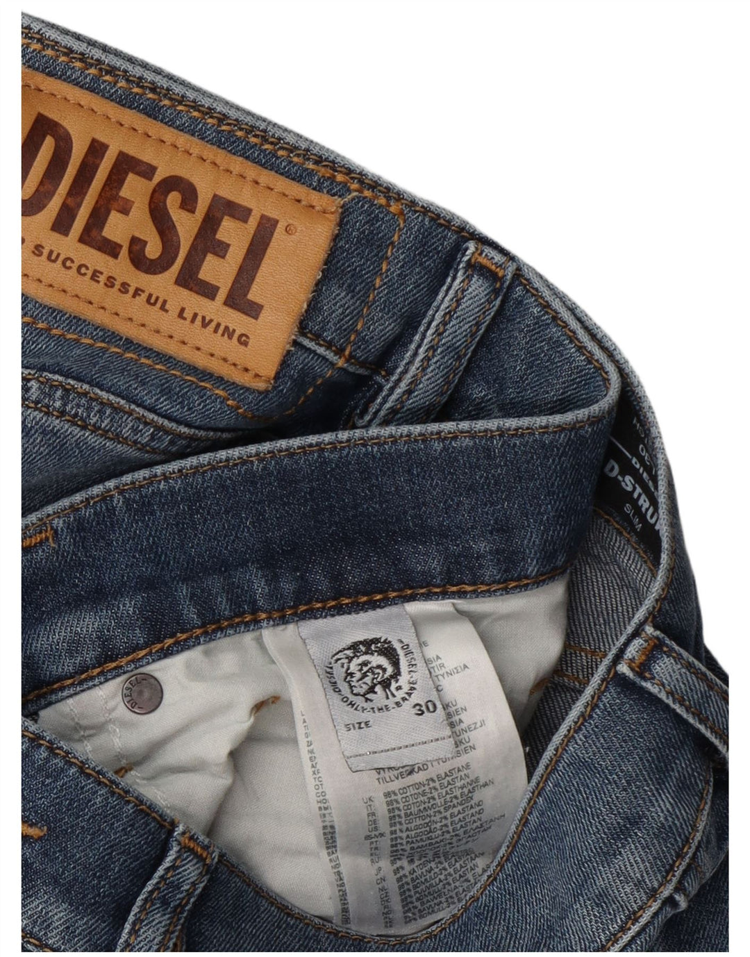 Diesel Masculino Stretch Slim Jeans W30 L30 Azul Algodão