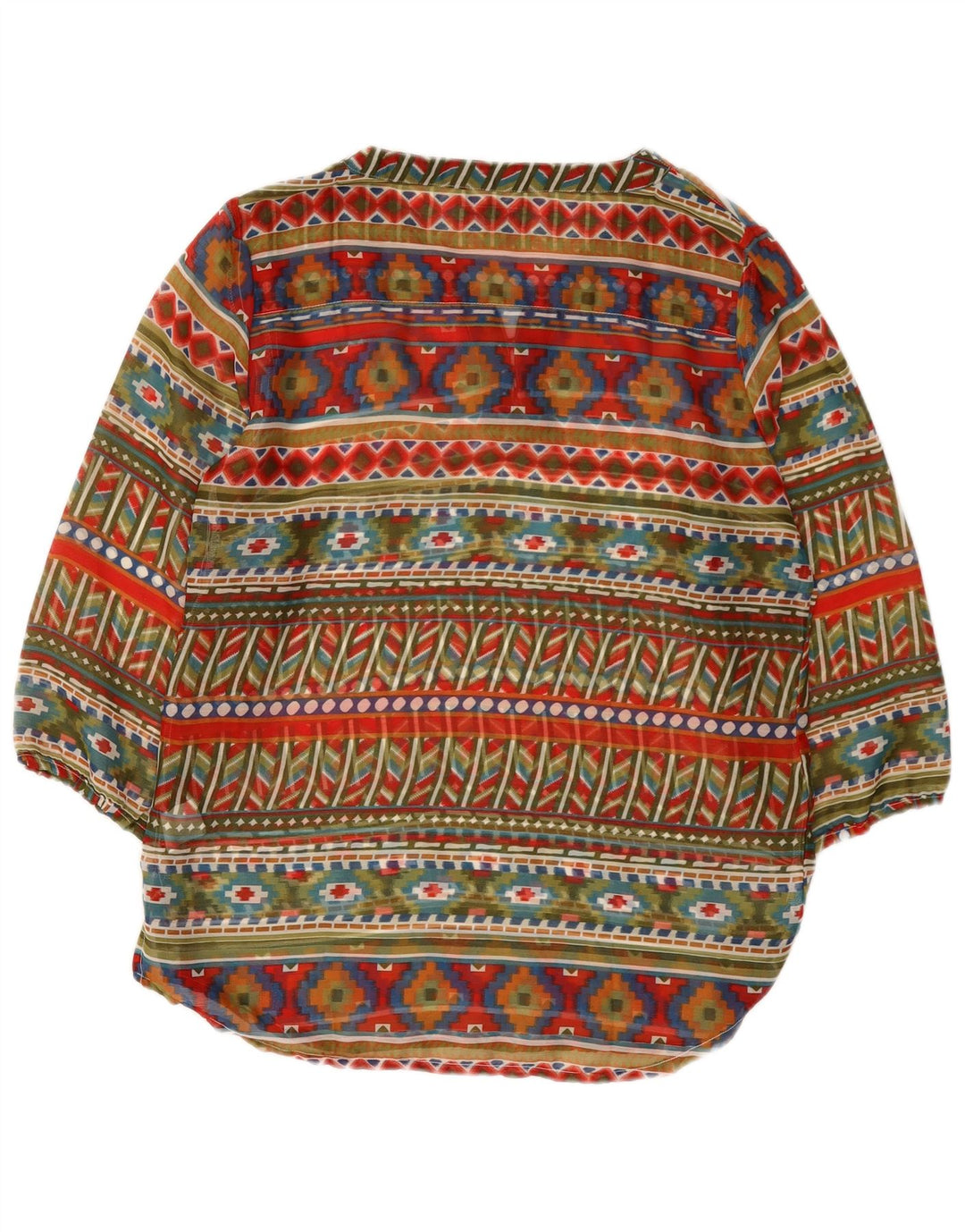 Blusa feminina vintage EU 38/40 média multicolorida geométrica