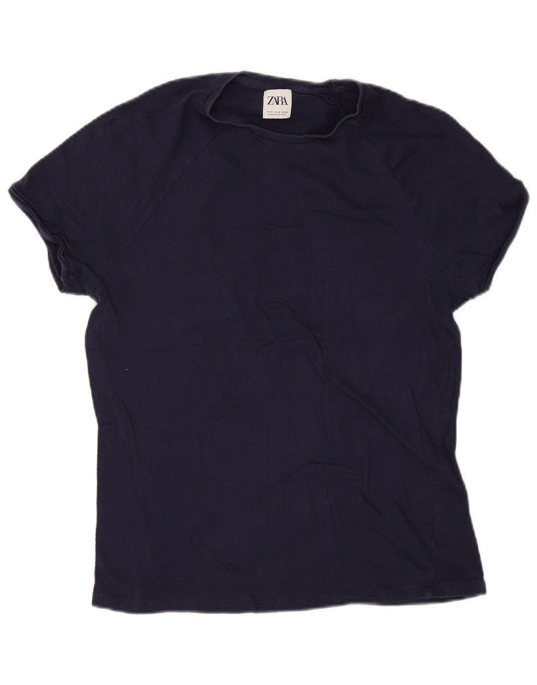 Camiseta masculina Zara Top pequeno azul marinho