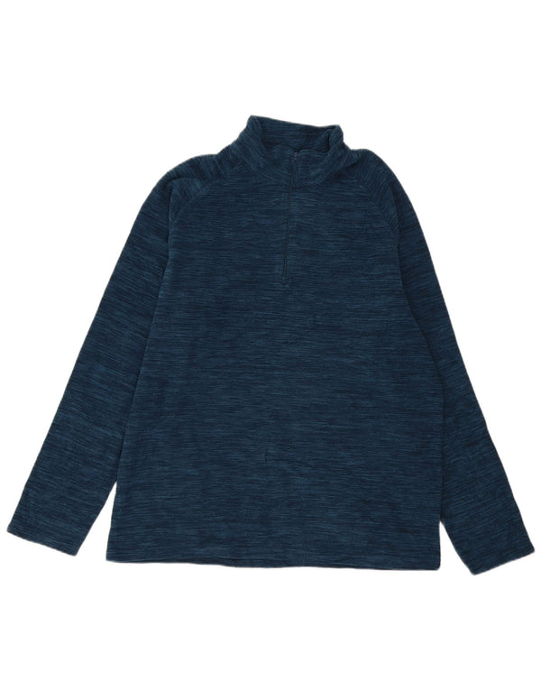 Suéter de lã masculino Mountain Warehouse com zíper e gola grande azul marinho salpicado