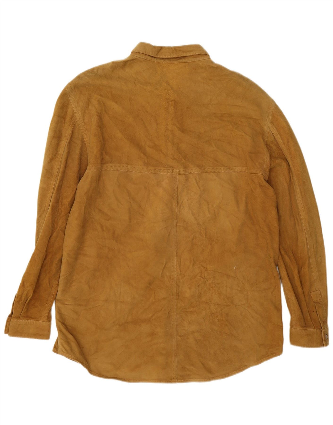 Maurizio Saturni Camisa feminina de camurça grande IT 44 couro bege médio
