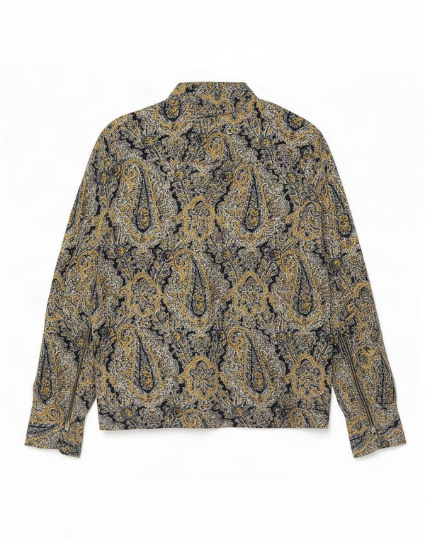 Zara Camisa feminina de manga comprida Reino Unido 12 Paisley médio multicolorido
