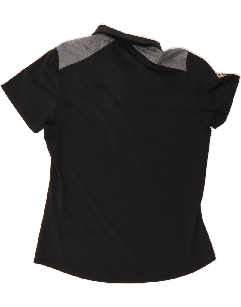 ADIDAS Womens Polo Shirt UK 14 Medium Black Polyester Vintage Adidas and Second-Hand Adidas from Messina Hembry 