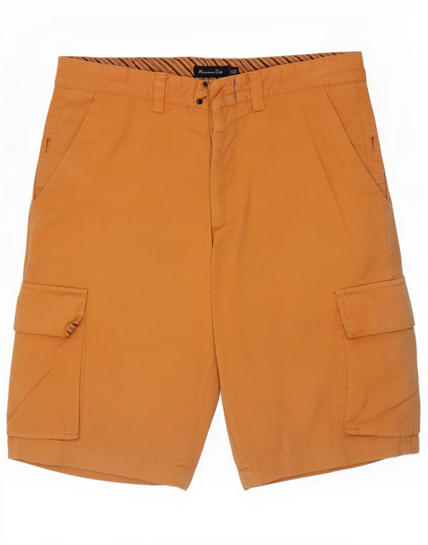 Shorts cargo masculino Massimo Dutti EU 42 grande W32 algodão laranja