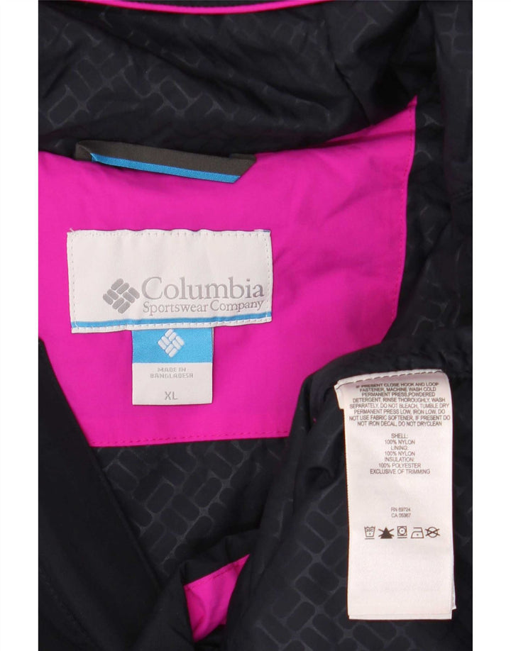 Jaqueta de chuva feminina Columbia Oversized Graphic UK 18 XL preta colorblock
