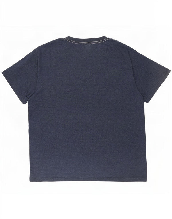 Camiseta gráfica masculina Weird Fish Top 3XL algodão azul marinho