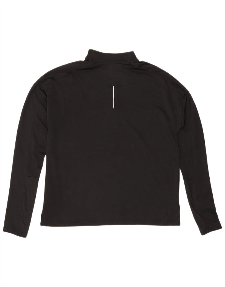 NIKE Womens Dri Fit Zip Neck Pullover Treino Top Reino Unido 14 Médio Preto