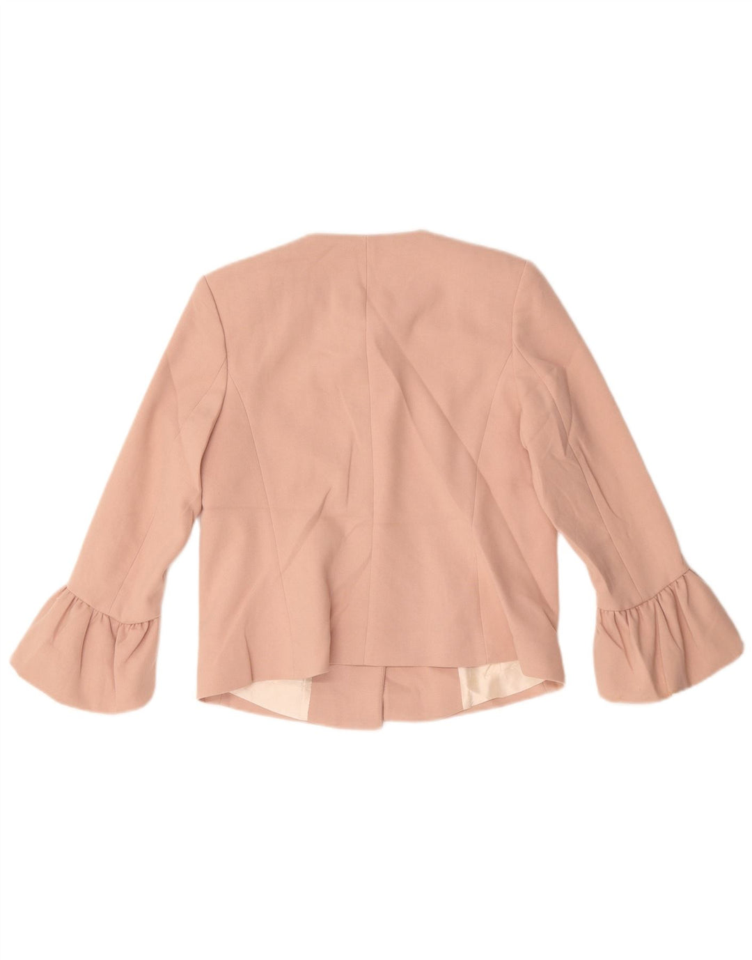 Zara Jaqueta Blazer Feminina Crop 2 Botões Reino Unido 10 Pequeno Poliéster Rosa
