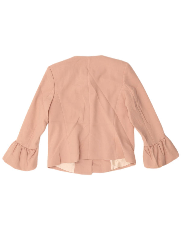 Zara Jaqueta Blazer Feminina Crop 2 Botões Reino Unido 10 Pequeno Poliéster Rosa