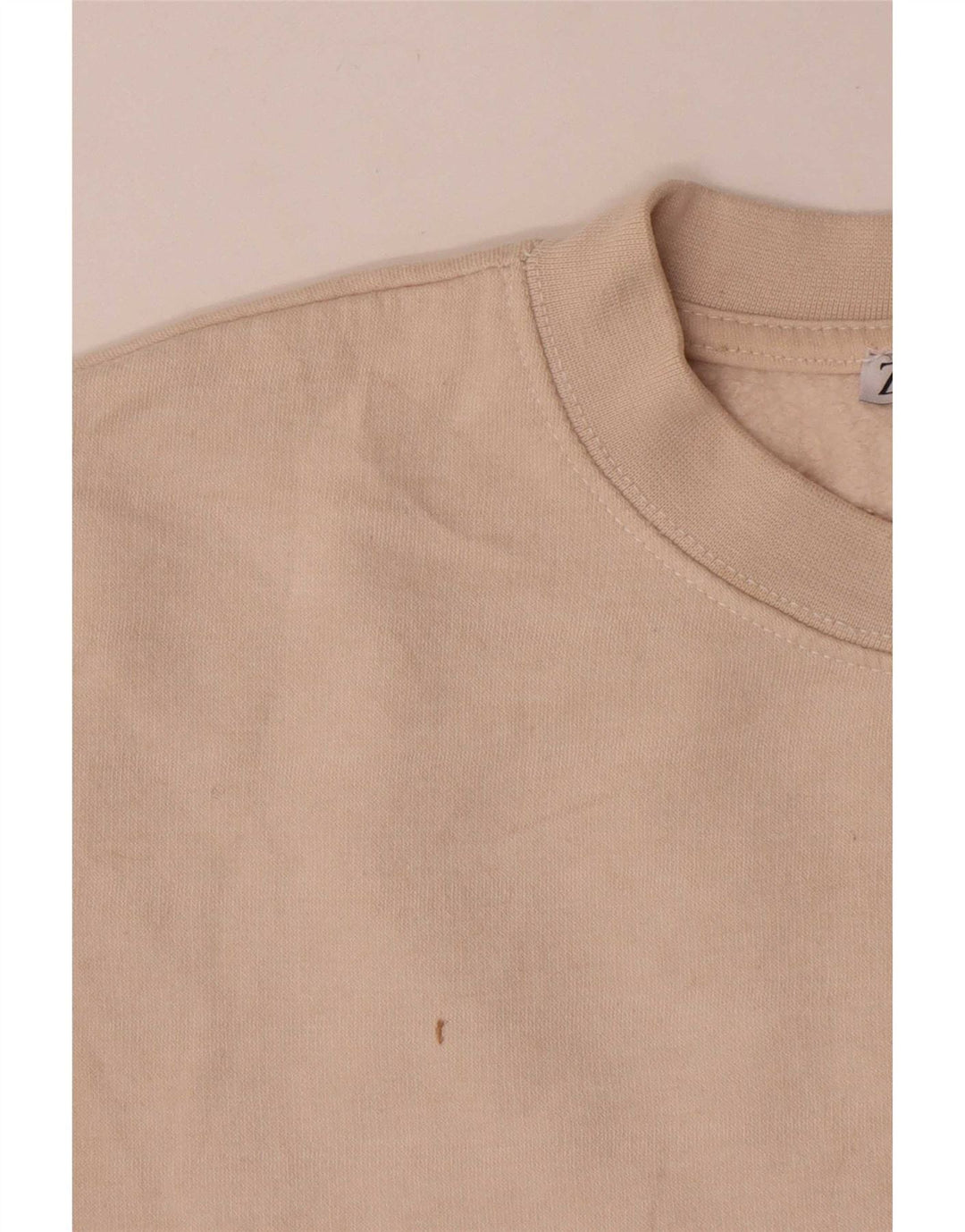 Moletom Zara feminino cropped UK 14 médio off white algodão