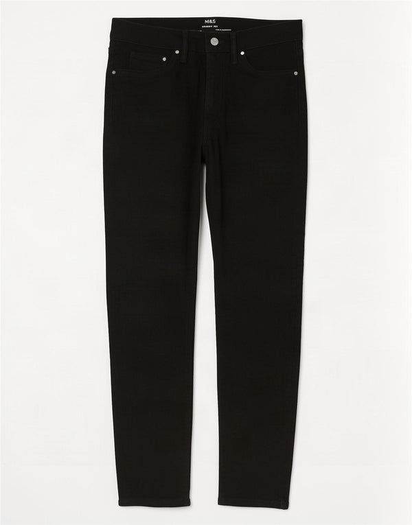 Marks & Spencer Mens Short Skinny Jeans W34 L29 Black Cotton