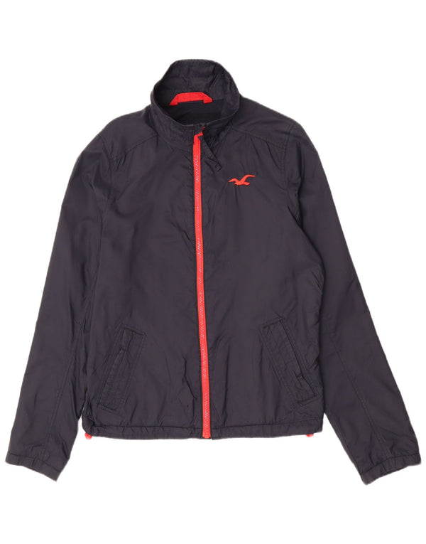 Jaqueta de chuva masculina Hollister UK 38 nylon azul marinho médio