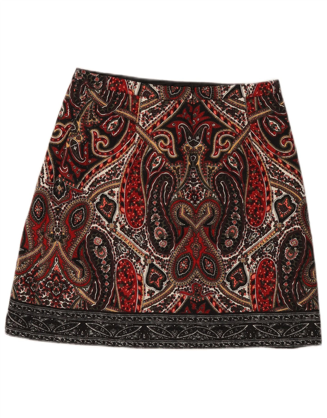 Minissaia feminina Oasis UK 12 média W28 poliéster paisley multicolorido