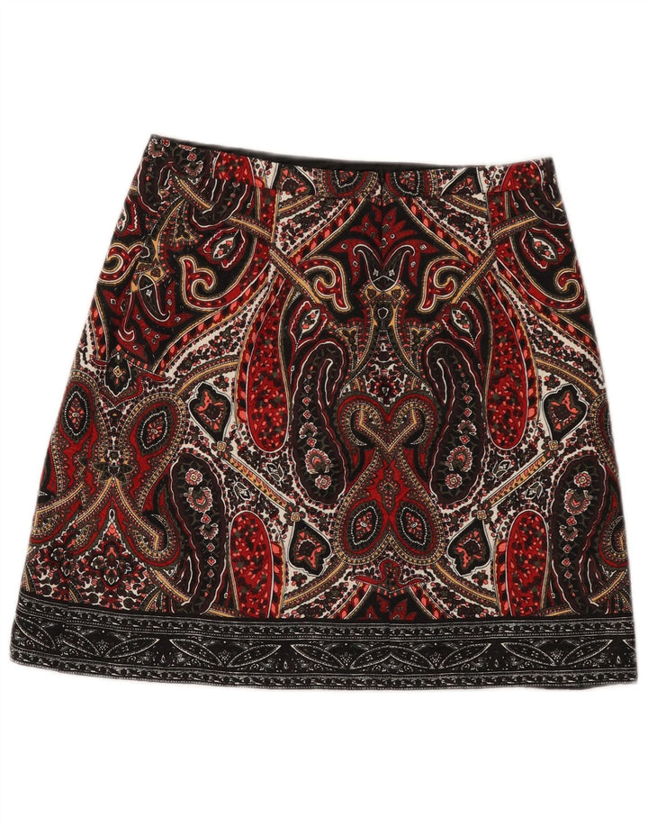 Minissaia feminina Oasis UK 12 média W28 poliéster paisley multicolorido