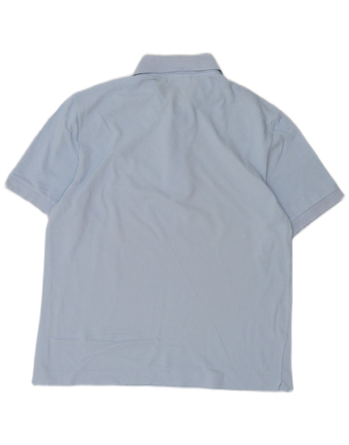 Camisa polo masculina Lacoste tamanho 4 algodão azul médio