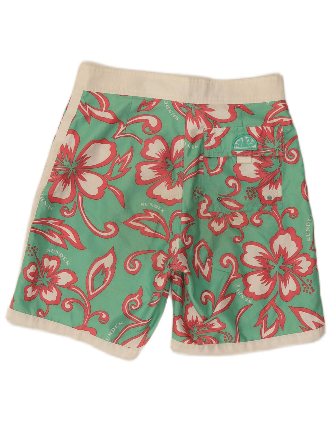 Shorts de natação masculino Sundek pequeno poliéster floral verde