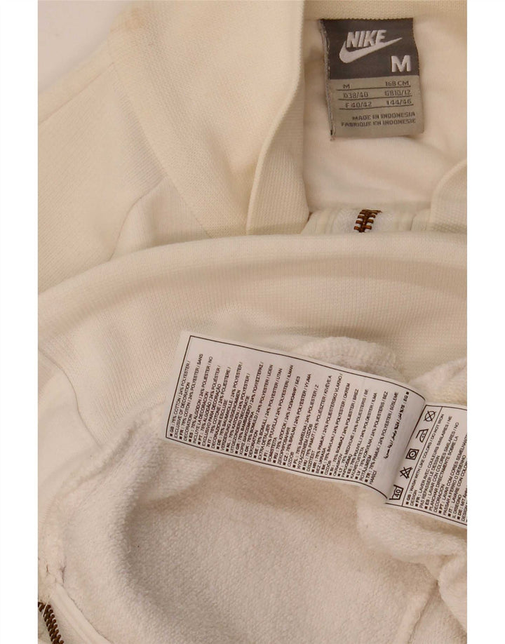 Nike Womens Tracksuit Top Jacket UK 10/12 Médio Algodão Branco