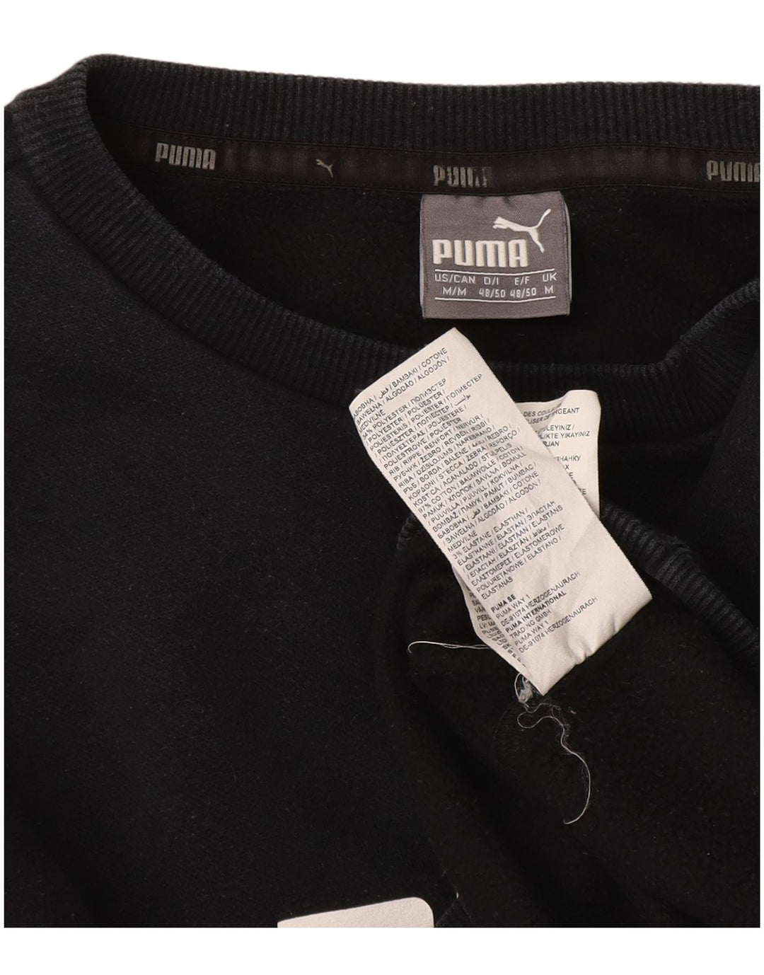 Puma Mens Graphic Moletom Jumper Médio Algodão Preto