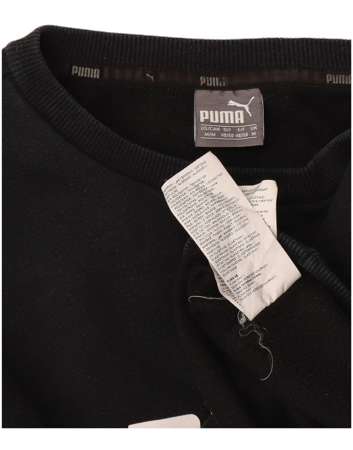 Puma Mens Graphic Moletom Jumper Médio Algodão Preto
