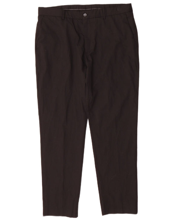Zara Mens Slim Suit Calças EU 44 Grande W34 L28 Preto