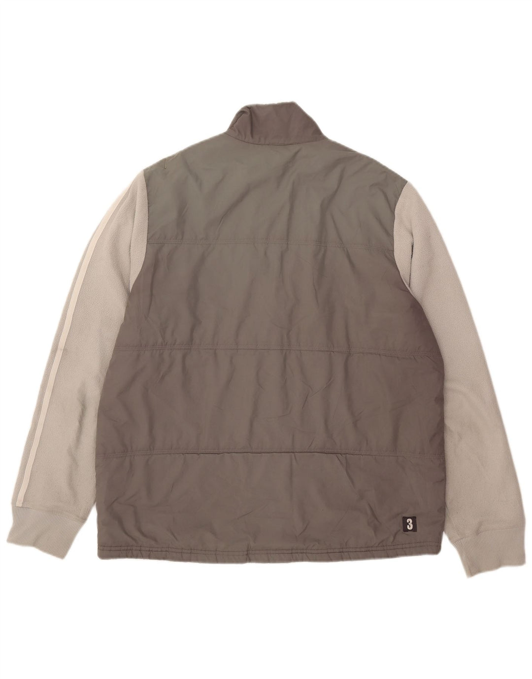 Jaqueta acolchoada masculina Adidas UK 40 grande cinza colorblock poliéster