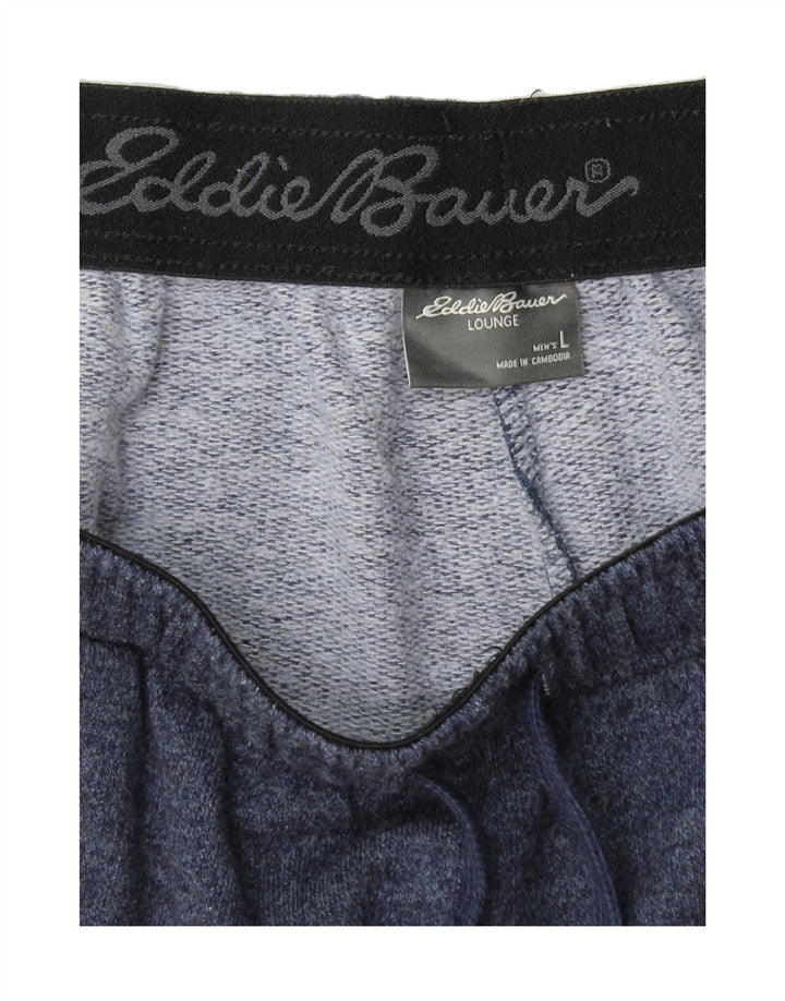EDDIE BAUER Mens Tracksuit Trousers Large  Navy Blue Cotton Vintage Eddie Bauer and Second-Hand Eddie Bauer from Messina Hembry 