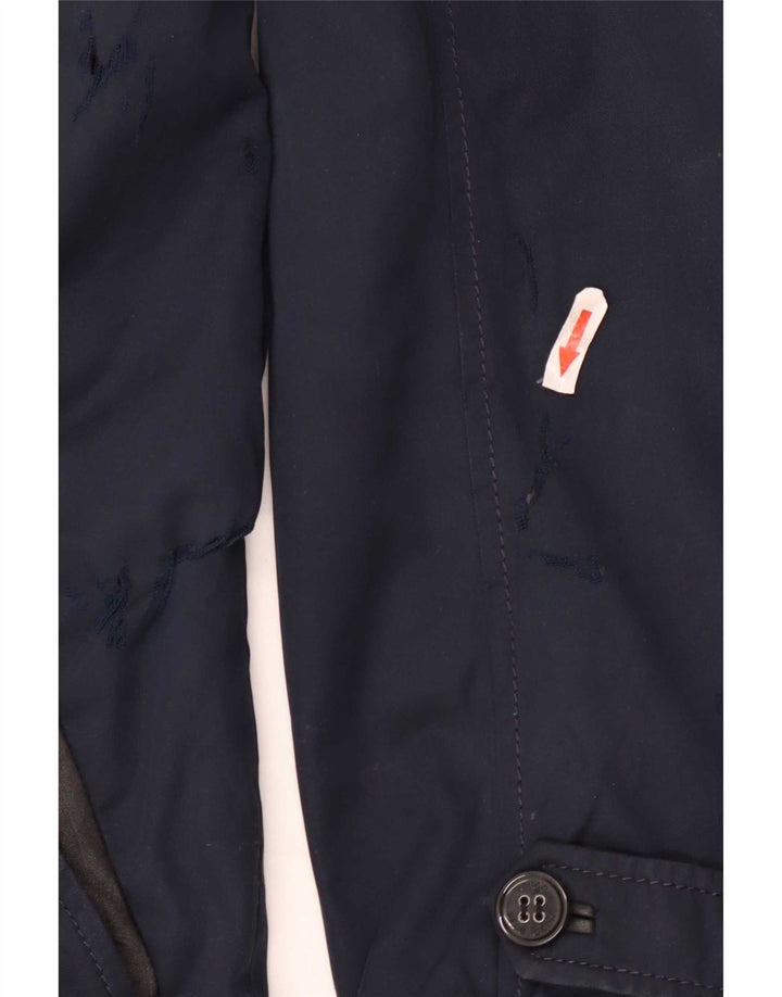 Hugo Boss Mens Trench Coat EU 48 Médio Algodão Azul Marinho