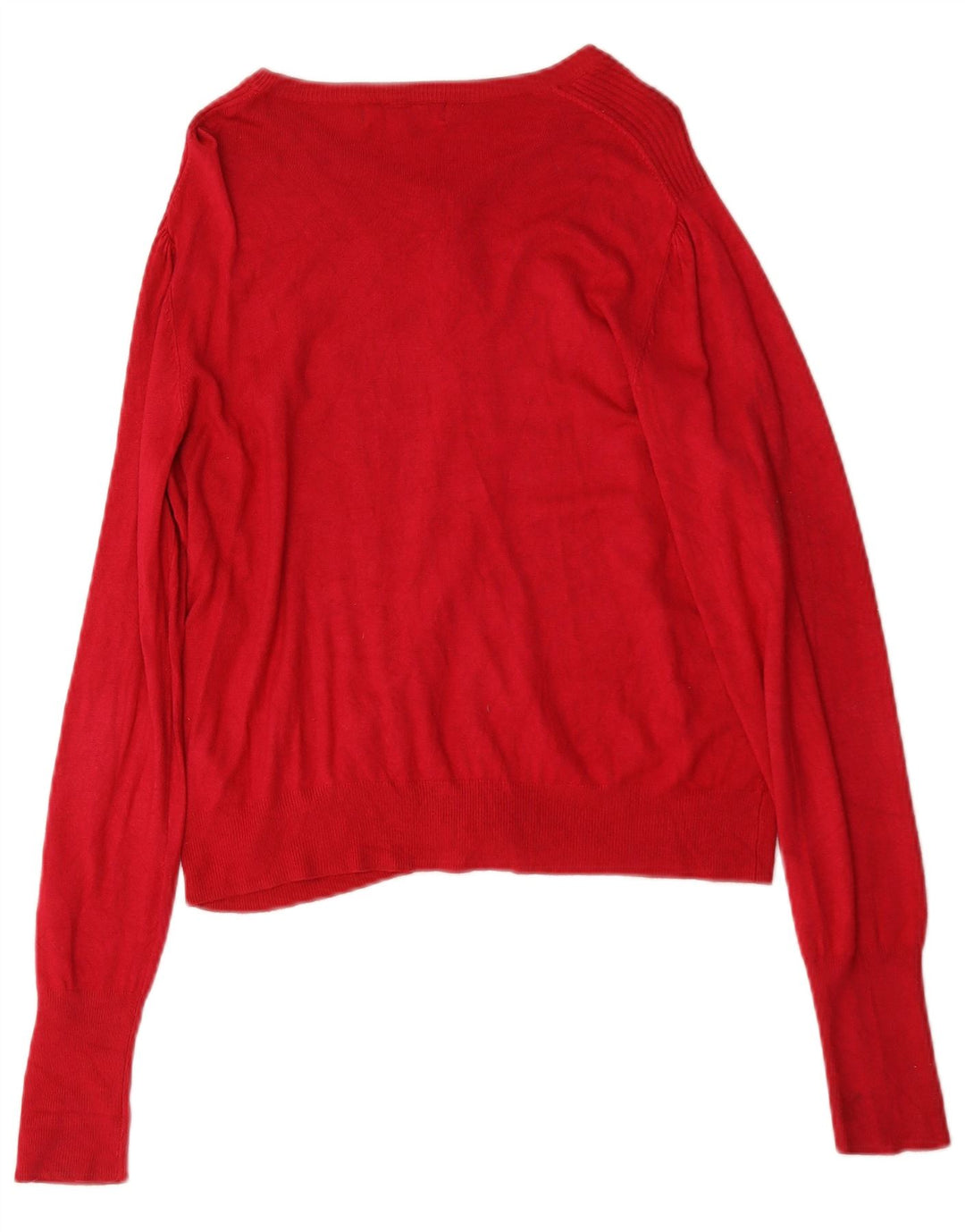 Suéter cardigã feminino Marks & Spencer UK 14 grande viscose vermelha