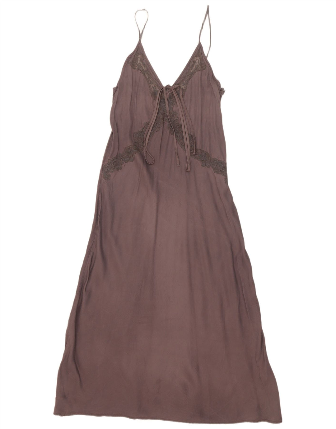 Vestido maxi slip feminino Zara Reino Unido 12 viscose cinza médio
