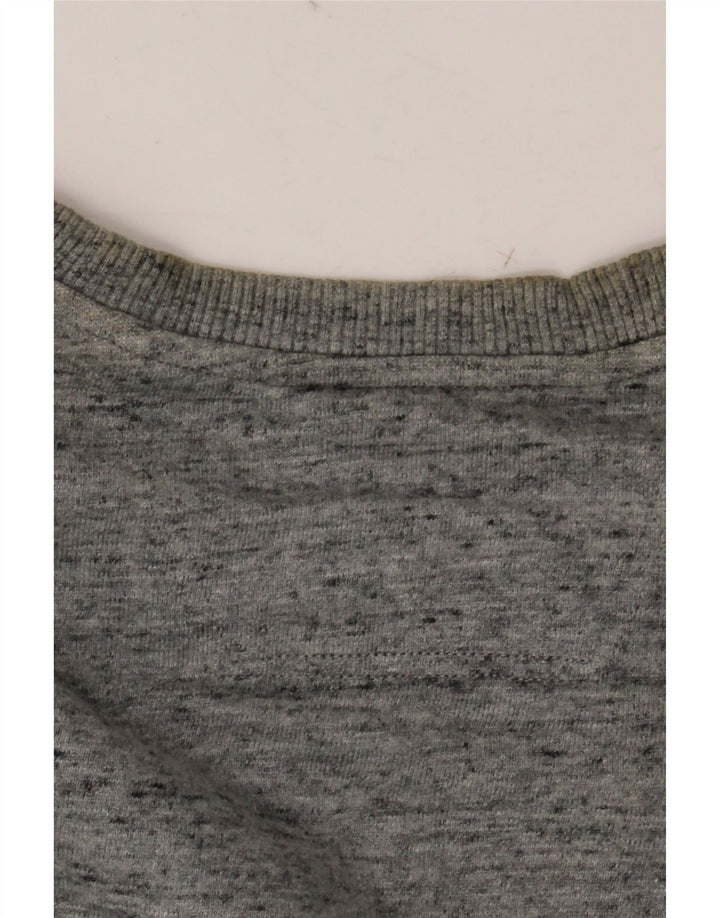 CALVIN KLEIN JEANS Suéter gráfico masculino pequeno cinza manchado