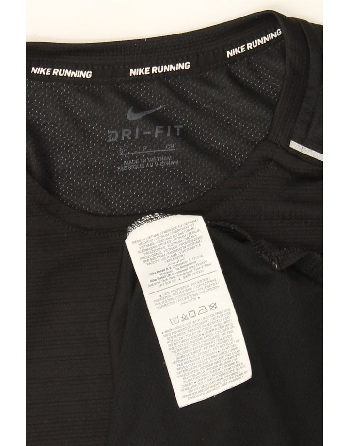 Top Nike Masculino Dri Fit Manga Longa Pequena Risca Preta Poliéster