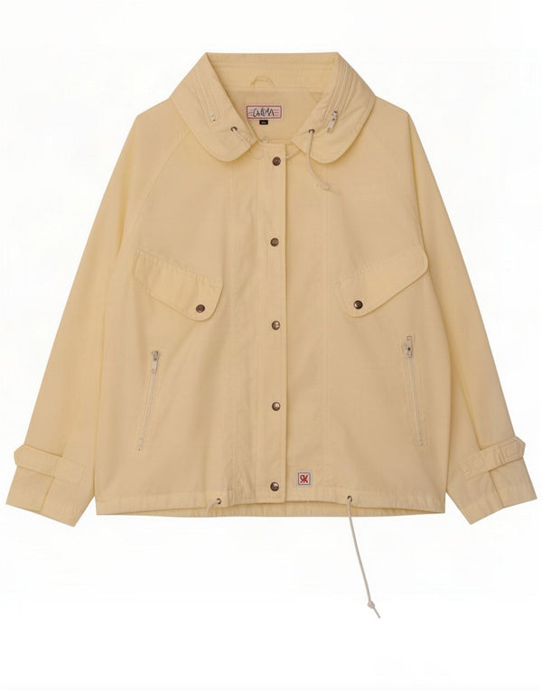 Jaqueta utilitária feminina vintage IT 42 poliéster amarelo médio