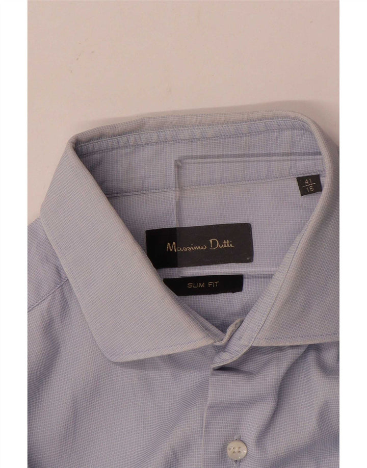 Camisa masculina Slim Fit Massimo Dutti tamanho 41 16 grande azul
