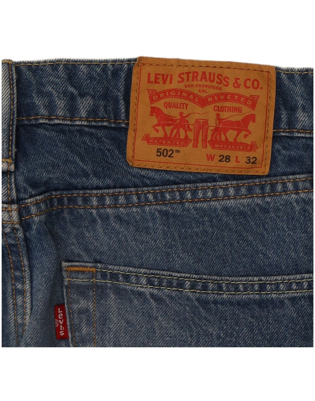 LEVI'S Masculino 502 Tapered Jeans W28 L32 Azul Algodão