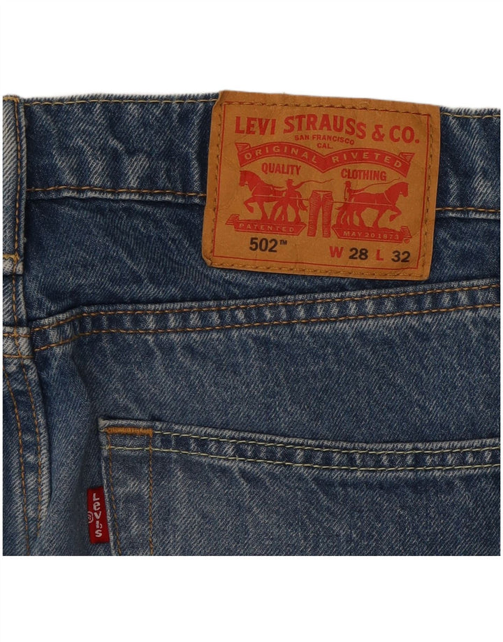 LEVI'S Masculino 502 Tapered Jeans W28 L32 Azul Algodão