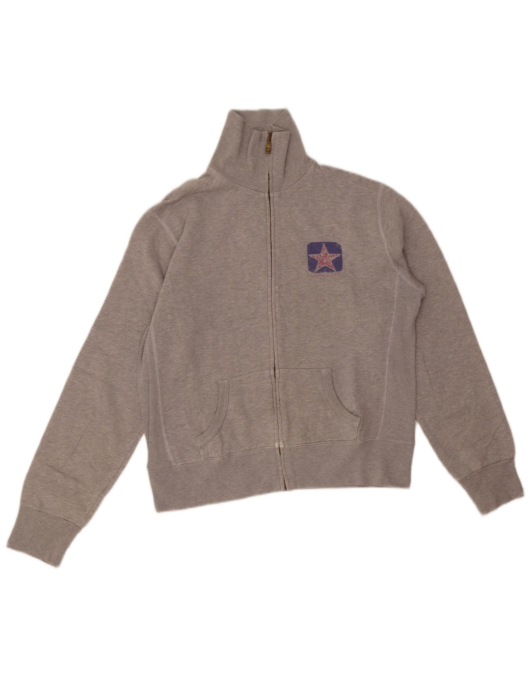 Converse Mulher Tracksuit Top Jacket UK 16 Grande Cinza